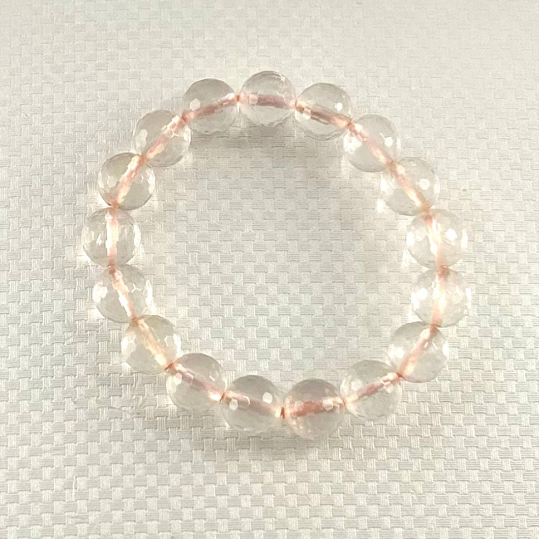 10mm Faceted Crystal Quartz Beads Endless Bracelet