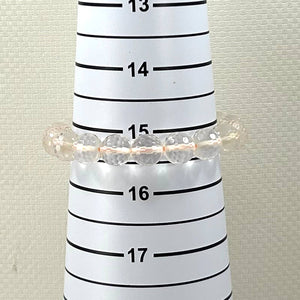 10mm Faceted Crystal Quartz Beads Endless Bracelet