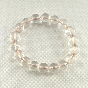 10mm Faceted Crystal Quartz Beads Endless Bracelet