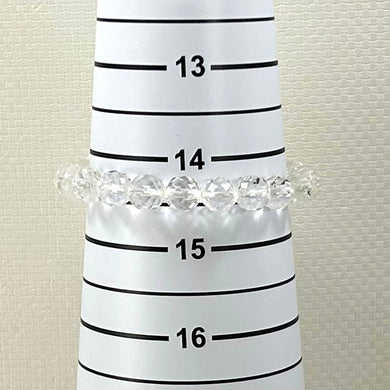 8mm Faceted Crystal Quartz Beads Stretch Bracelet