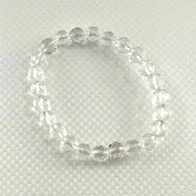 Load image into Gallery viewer, 8mm Faceted Crystal Quartz Beads Stretch Bracelet
