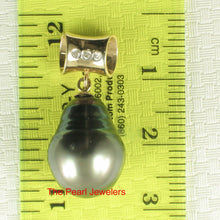 Load image into Gallery viewer, 14k Yellow Gold Cuff &amp; Diamond Baroque Tahitian Pearl Pendant
