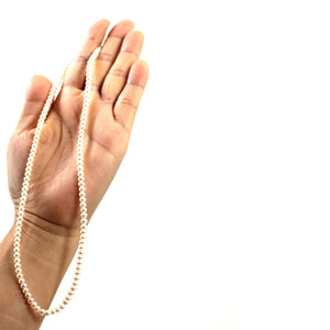4mm White Button Pearl Strand Necklace
