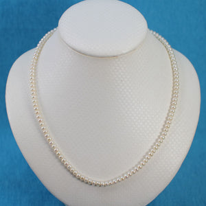 4mm White Button Pearl Strand Necklace