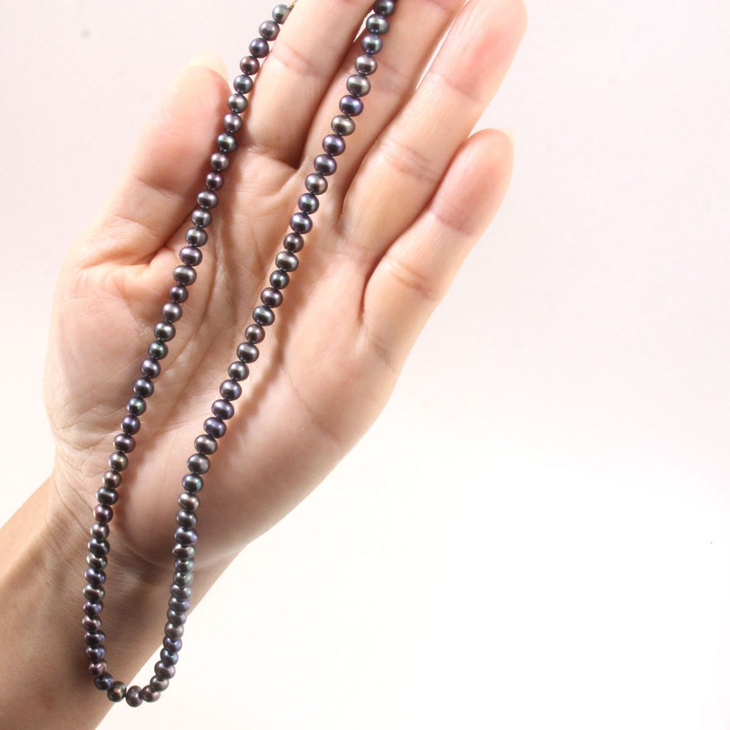 Mini Peacock Freshwater Pearl Strand Necklace with 14K Gold-Filled Clasp