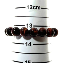 Load image into Gallery viewer, 10mm Dark Brown Tiger Eye Gemstone Stretchy Elastic Bracelet