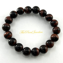Load image into Gallery viewer, 10mm Dark Brown Tiger Eye Gemstone Stretchy Elastic Bracelet