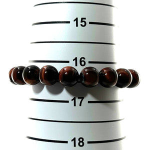 10mm Dark Brown Tiger Eye Gemstone Stretchy Elastic Bracelet