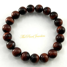 Load image into Gallery viewer, 10mm Dark Brown Tiger Eye Gemstone Stretchy Elastic Bracelet