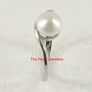 Solid Sterling Silver .925 Divot-Design Freshwater Pearl Solitaire Ring