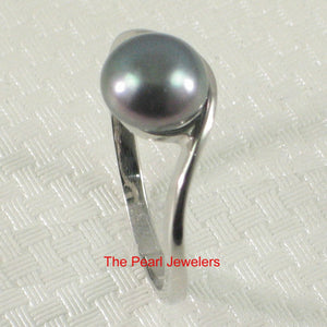 Solid Sterling Silver .925 Divot-Design Freshwater Pearl Solitaire Ring