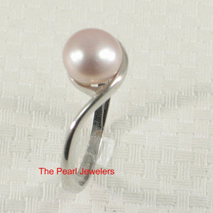 Solid Sterling Silver .925 Divot-Design Freshwater Pearl Solitaire Ring