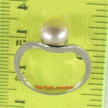 Load image into Gallery viewer, Solid Sterling Silver .925 Divot-Design Freshwater Pearl Solitaire Ring