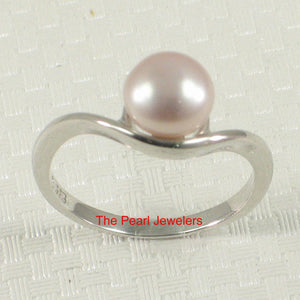 Solid Sterling Silver .925 Divot-Design Freshwater Pearl Solitaire Ring