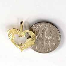 Load image into Gallery viewer, Dolphins Love Heart 14k Gold Charm Pendant