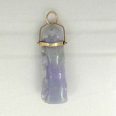 Double-Sided Exquisite Carving Bamboo Jade Pendant