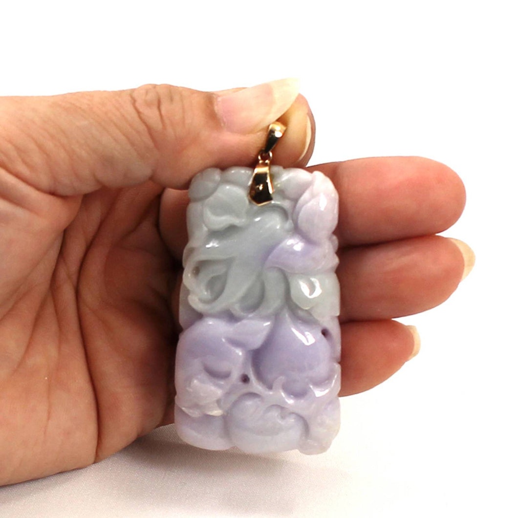Double-Sided Exquisite Carving Fruits Design Jade Pendant