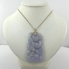 Load image into Gallery viewer, Double-Sided Exquisite Carving “Good Fortune” Lavender Jade Pendant