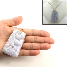 Load image into Gallery viewer, Double-Sided Exquisite Carving “Good Fortune” Lavender Jade Pendant