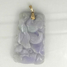 Load image into Gallery viewer, Double-Sided Exquisite Carving “Good Fortune” Lavender Jade Pendant