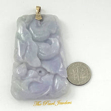 Load image into Gallery viewer, Double-Sided Exquisite Carving “Good Fortune” Lavender Jade Pendant