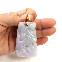 Load image into Gallery viewer, Double-Sided Exquisite Carving “Good Fortune” Lavender Jade Pendant