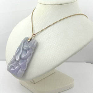 Double-Sided Exquisite Carving “Good Fortune” Lavender Jade Pendant