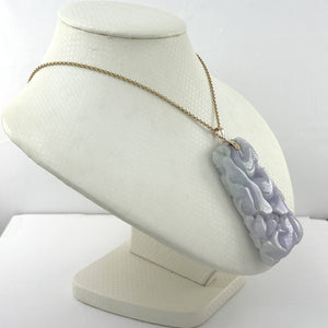 Double-Sided Exquisite Carving “Good Fortune” Lavender Jade Pendant