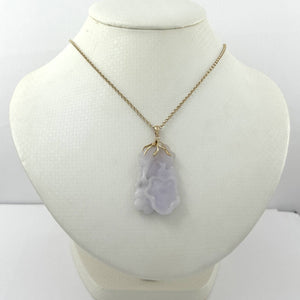 Double-Sided Exquisite Carving Lotus Water Lily Jadeite Pendant