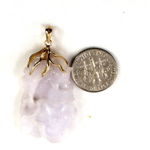 Double-Sided Exquisite Carving Lotus Water Lily Jadeite Pendant