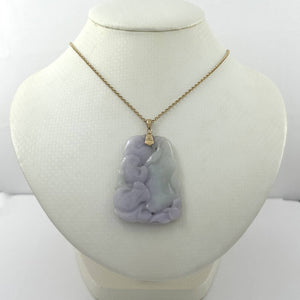 Double-Sided Exquisite Carving Lotus & Mandarin Duck Jade Pendant Necklace