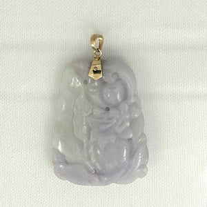 Double-Sided Exquisite Carving Lotus & Mandarin Duck Jade Pendant Necklace