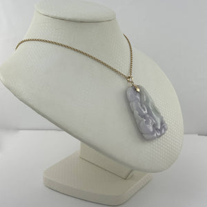 Double-Sided Exquisite Carving Lotus & Mandarin Duck Jade Pendant Necklace