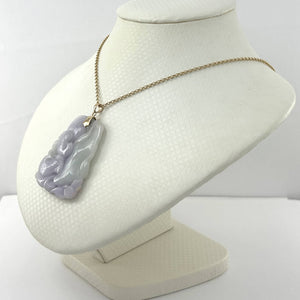 Double-Sided Exquisite Carving Lotus & Mandarin Duck Jade Pendant Necklace