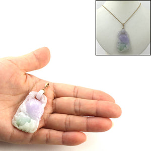 Double-Sided Exquisite Carving Lotus Water Lily Jadeite Pendant