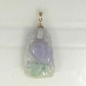 Double-Sided Exquisite Carving Lotus Water Lily Jadeite Pendant