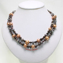 Load image into Gallery viewer, Double Strand Champagne Pearl Necklace – .925 Silver Clasp