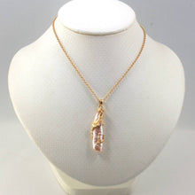Load image into Gallery viewer, Dragon Wrapped Biwa Pearl Pendant – 14k Yellow Gold with Diamond