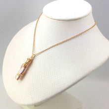 Load image into Gallery viewer, Dragon Wrapped Biwa Pearl Pendant – 14k Yellow Gold with Diamond