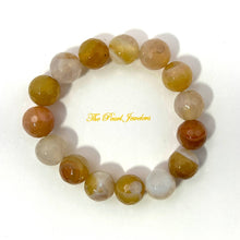 Load image into Gallery viewer, 12mm Faceted Honey Agate Beads Stretchy Bracelet