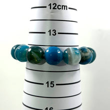 Load image into Gallery viewer, 14mm Faceted Blue Agate Beads Stretchy Bracelet
