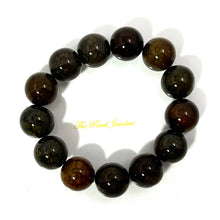Load image into Gallery viewer, 14mm Faceted Forest Agate Stretch Bracelet