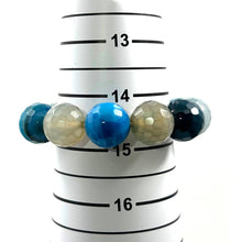 Load image into Gallery viewer, 16mm Faceted Blue Lace Agate Beads Stretchy Bracelet