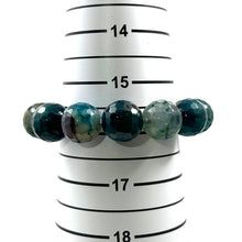 Load image into Gallery viewer, 16mm Faceted Dark Green Lace Agate Beads Stretchy Bracelet