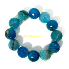 Load image into Gallery viewer, 16mm Faceted Blue Lace Agate Beads Stretchy Bracelet