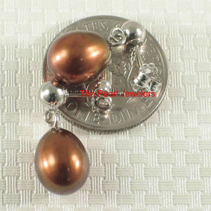 Elegant Chocolate Pearl Dangle Earrings – 14k White Gold