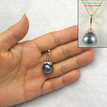 Load image into Gallery viewer, 14k Yellow Gold Enhance-Bale &amp; Diamond Black Tahitian Pearl Pendant