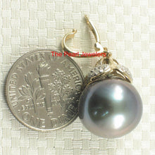 Load image into Gallery viewer, 14k Yellow Gold Enhance-Bale &amp; Diamond Black Tahitian Pearl Pendant
