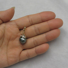 Load image into Gallery viewer, 14k Yellow Gold Enhance-Bale &amp; Diamond Black Tahitian Pearl Pendant