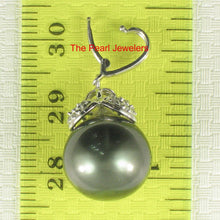 Load image into Gallery viewer, 14k White Gold Enhance-Bale &amp; Diamond Black Tahitian Pearl Pendant
